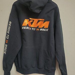 KTM Sweatshirt Hoodie Premium Metallic Print Unisex S-XL Charcoal Heavy Duty NEW